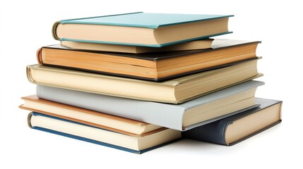 Stack of Books on White Background – Minimalist and Classic Design