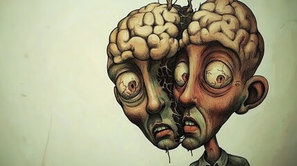 An intriguing comic strip that challenges and confuses the brain, featuring surreal characters, unexpected plot twists, and mind-bending visuals. The artwork employs vibrant colors and exaggerated 