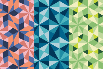 Triangular symmetry patterns set