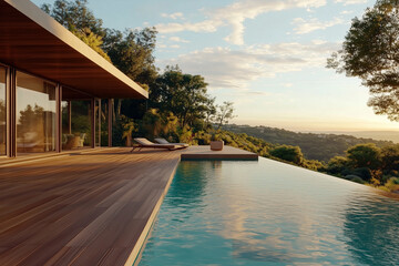 Modern Infinity Pool Overlooking Scenic Landscape