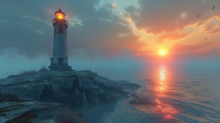 Fototapeta premium Lighthouse at Sunset