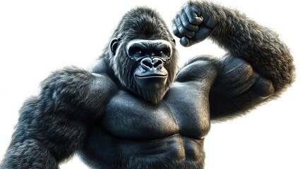 Fototapeta premium big buff gorilla with well defined muscles