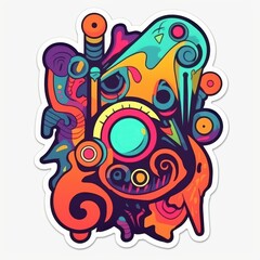 Obraz premium Vibrant Abstract Geometric Art with Bold Shapes and Colors