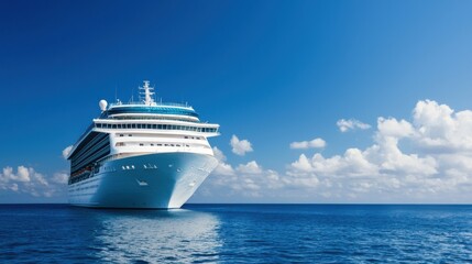Cruise ship sailing across a calm ocean