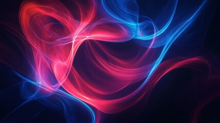 Glowing lines in shades of red and blue, creating a dynamic swirl pattern that appears to pulse with light.