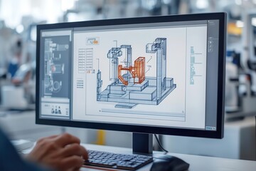 model of a product on a screen being analyzed for quality control, digital inspection, tech-driven product analysis
