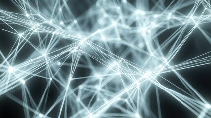 Glowing white lines forming an intricate geometric pattern, evoking a sense of order and structure in a digital space.