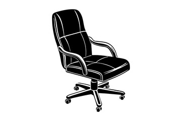 office chair silhouette minimalistic vector art illustration