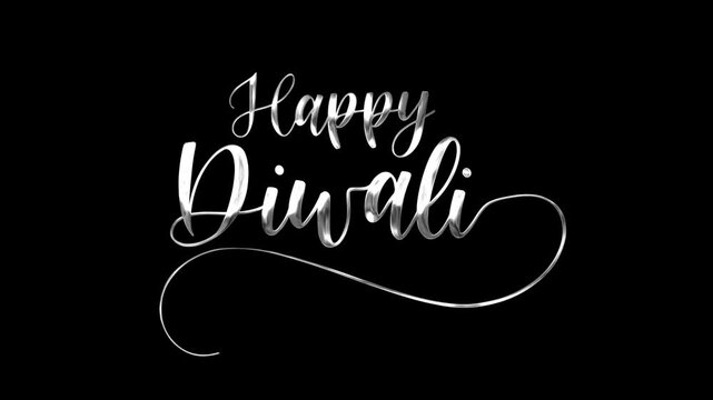 Happy Diwali Text Animation on Silver Color. Perfect for festive social media posts, greeting cards, and holiday designs.