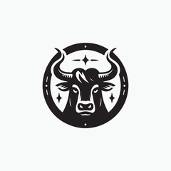 Print bulls head vector illustration silhouette