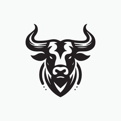 Print bulls head vector illustration silhouette