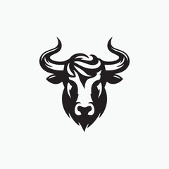 Print bulls head vector illustration silhouette