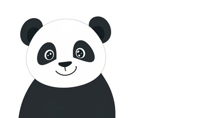 Obraz premium Adorable panda resting against a pristine white background, showcasing its distinctive black and white fur. This charming image captures the playful and gentle nature of the panda, 