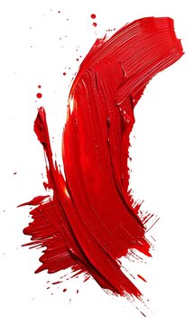 recommend clip art: Red brush stroke on white background
