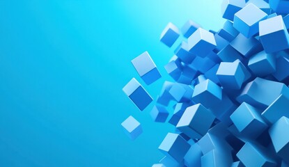 Fototapeta premium Blue Abstract Background with Cubes