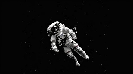 Fototapeta premium Minimalistic Astronaut Floating in Deep Space