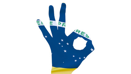 Hand graphic representation of BR flag ok symbol