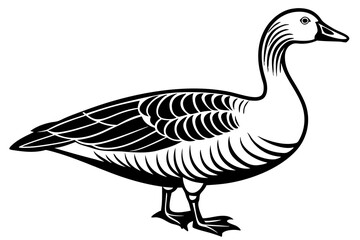 snow goose silhouette minimalistic vector art illustration