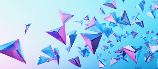 Obraz premium Abstract Background of Floating Holographic Triangles