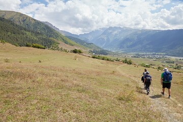 Hiking from Mestia to Ushguli in Georgia's mountainous Svaneti region