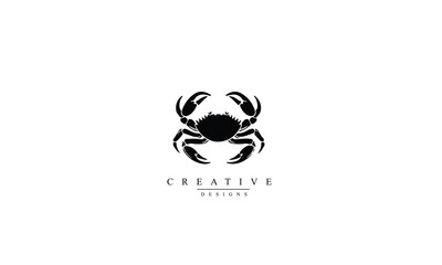 Crab icon vector, filled flat sign, solid pictogram isolated on black, logo illustration white background 