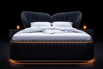 Realistic image of a luxurious bed with rumpled white sheets, symbolizing a comfortable, restful sleep environment