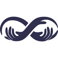 An abstract illustration of two hands forming an infinity symbol, symbolizing eternal connection and unity.