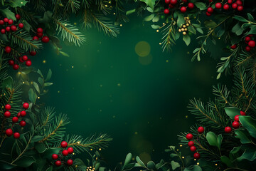 Christmas tree branches background with festive green holiday foliage for seasonal decoration