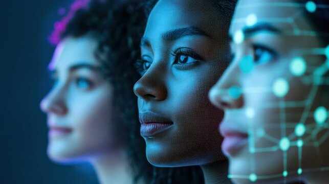 African American and Asian researchers addressing ethical concerns of AI in deepfakes, focusing on misinformation and identity protection
