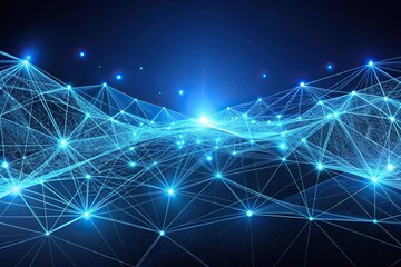 Fototapeta premium Futuristic wireframe exploration plexus effect