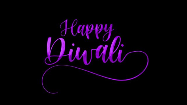 Happy Diwali Text Animation on Purple Color. Perfect for festive social media posts, greeting cards, and holiday designs.