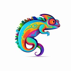Colorful Chameleon Vector Illustration - Vibrant Animal Design for Logo and Branding