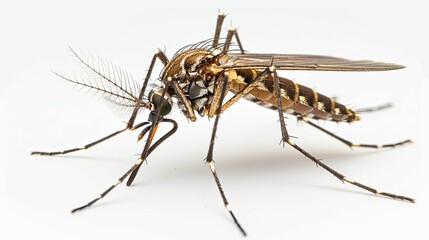 Naklejka premium A Close-Up of a Mosquito with Its Proboscis Extended