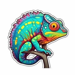 Colorful Chameleon Vector Illustration - Vibrant Animal Design for Logo and Branding