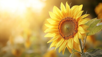 Obraz premium Bright Sunflower in Soft Golden Light