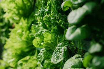 A close-up of vegetables growing in a vertical garden, demonstrating efficient use of space