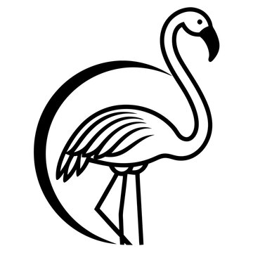 recommend clip art: Flamingo icon line art Vector
