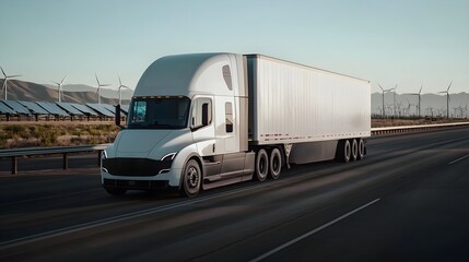 Electric Truck Highway Landscape