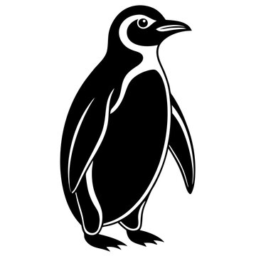 recommend clip art: penguin silhouette isolated on white