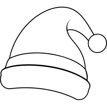 recommend clip art: Santa’s hat line art vector