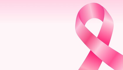 October breast cancer awareness month poster design with pink ribbon symbol