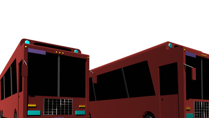 3d representation of burgundy drawing bus