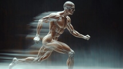 Obraz premium Dynamic Human Anatomy in Motion Illustration