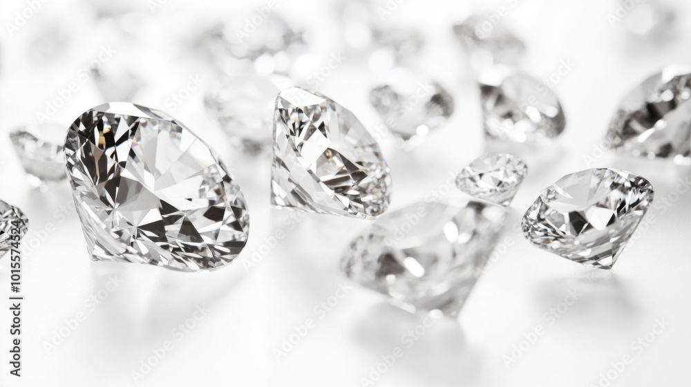 Poster sparkling diamonds on a soft background