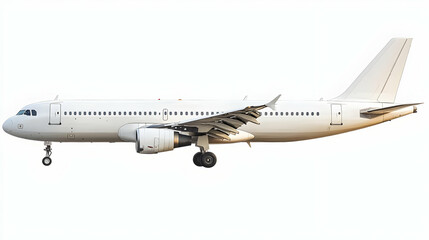 Obraz premium White Airplane Isolated on White Background Photo