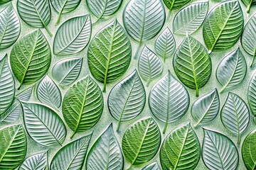 Glass leaves pattern background