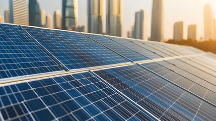 Obraz premium Solar Panels Cityscape