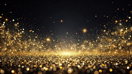 Naklejka premium glittering black background with enchanted glitter sprinkle