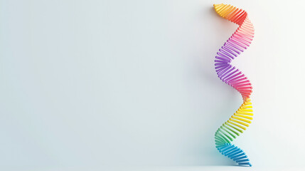 Helix background of rainbow colors on gray background.
