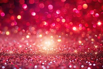 glittering red and pink background with bright sparkles from a low angle view